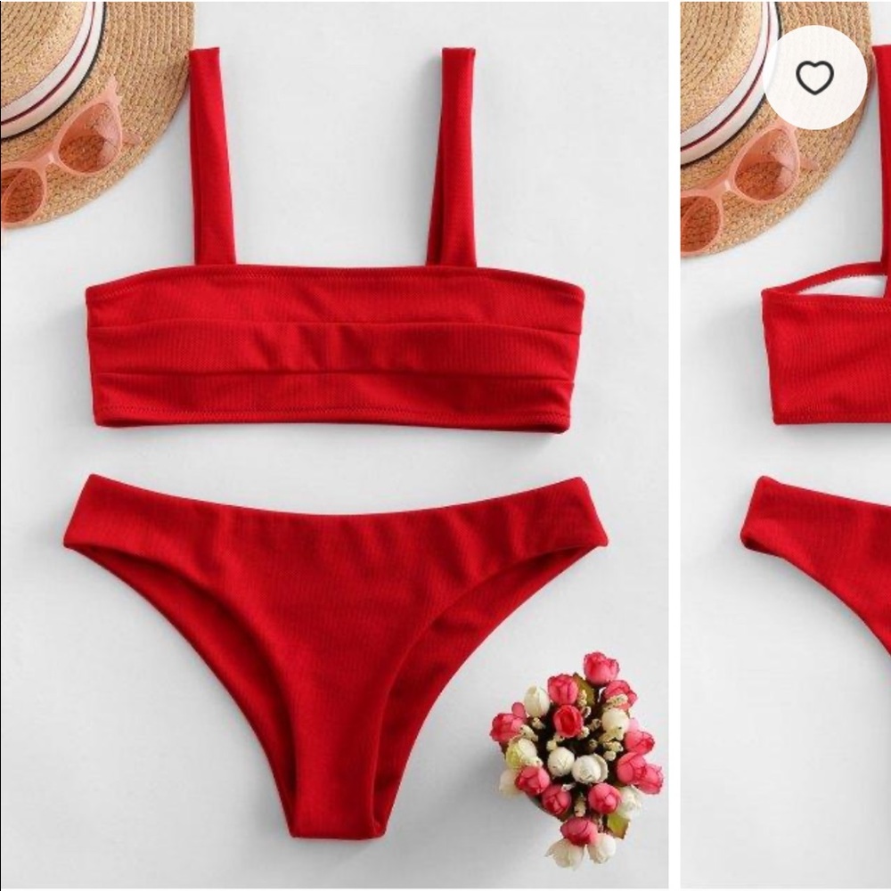 NWT ZAFUL wide strapped textured bikini